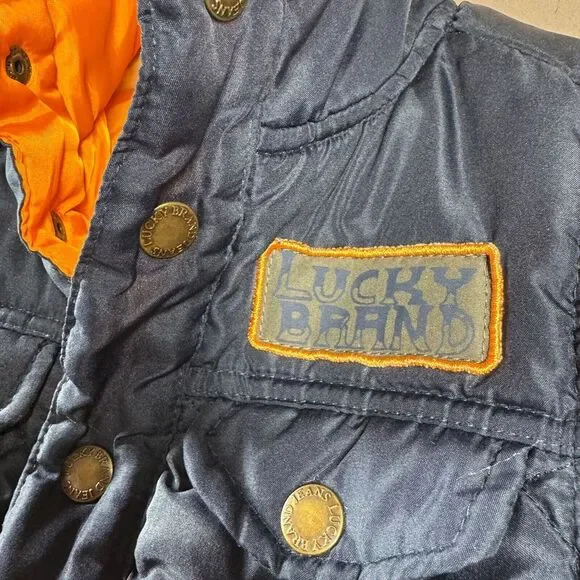 Lucky Brand Puffer Vest Boys 5 Ski Snowboard Diamond‎ Quilt Golf Outdoors Moto - Picture 6 of 10